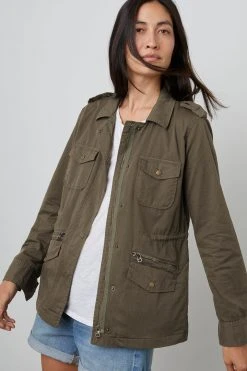 Velvet By Graham & Spencer RUBY LIGHT-WEIGHT ARMY JACKET Womens 56 Velvet By Graham & Spencer RUBY LIGHT-WEIGHT ARMY JACKET Womens