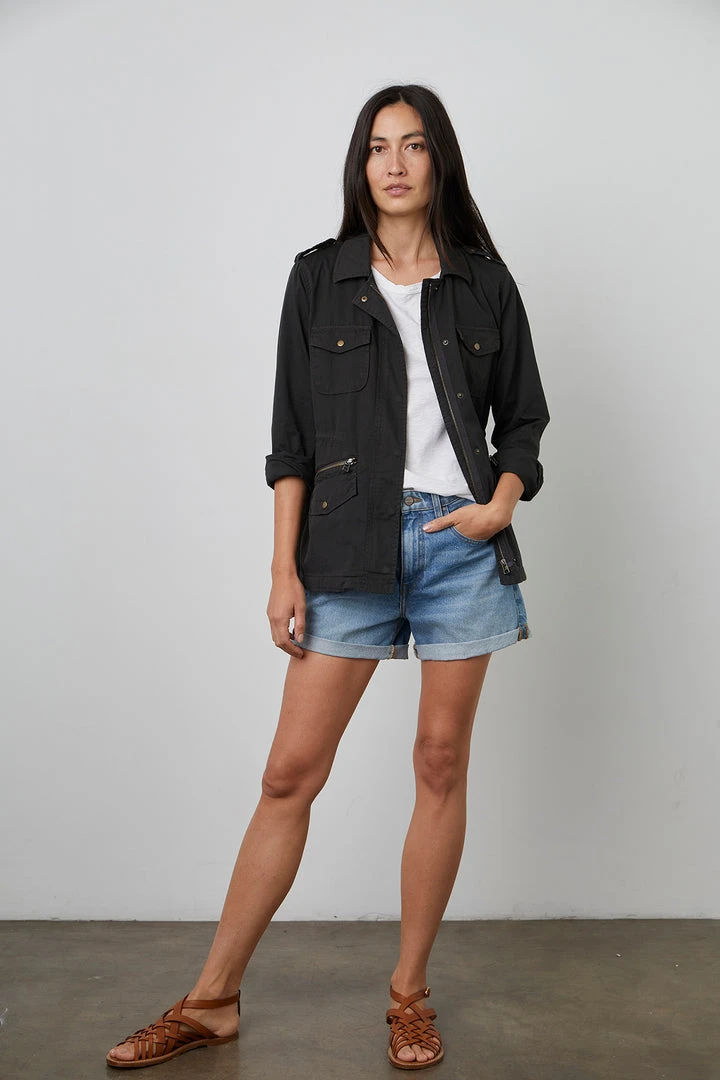 Velvet By Graham & Spencer RUBY LIGHT-WEIGHT ARMY JACKET Womens 29 Velvet By Graham & Spencer RUBY LIGHT-WEIGHT ARMY JACKET Womens