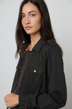 Velvet By Graham & Spencer RUBY LIGHT-WEIGHT ARMY JACKET Womens 65 Velvet By Graham & Spencer RUBY LIGHT-WEIGHT ARMY JACKET Womens