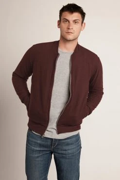 Velvet By Graham & Spencer Mens CABE COZY JERSEY BOMBER JACKET