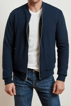 Velvet By Graham & Spencer Mens CABE COZY JERSEY BOMBER JACKET