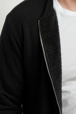 Velvet By Graham & Spencer Mens CABE COZY JERSEY BOMBER JACKET