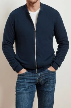 Velvet By Graham & Spencer Mens CABE COZY JERSEY BOMBER JACKET