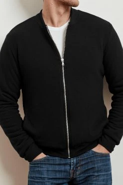 Velvet By Graham & Spencer Mens CABE COZY JERSEY BOMBER JACKET