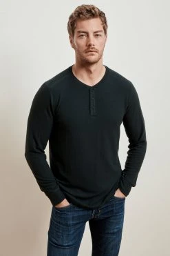 Velvet By Graham & Spencer FAUST MARLED COZY JERSEY HENLEY Mens