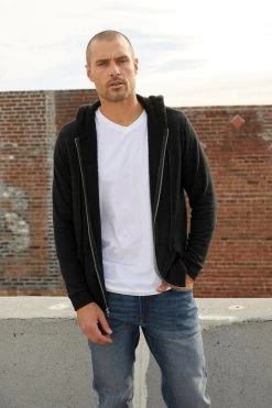 Velvet By Graham & Spencer Mens SALVADORE SHERPA LINED HOODIE