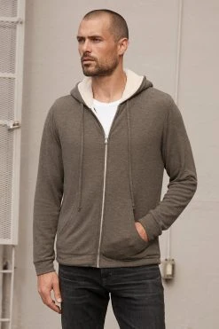 Velvet By Graham & Spencer Mens SALVADORE SHERPA LINED HOODIE