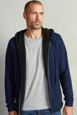 Velvet By Graham & Spencer Mens SALVADORE SHERPA LINED HOODIE