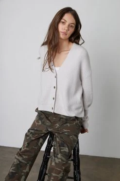 Velvet By Graham & Spencer MAGGIE BUTTON FRONT CARDIGAN Womens