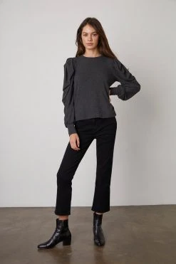 Velvet By Graham & Spencer Womens BIANCA PUFF SLEEVE TOP