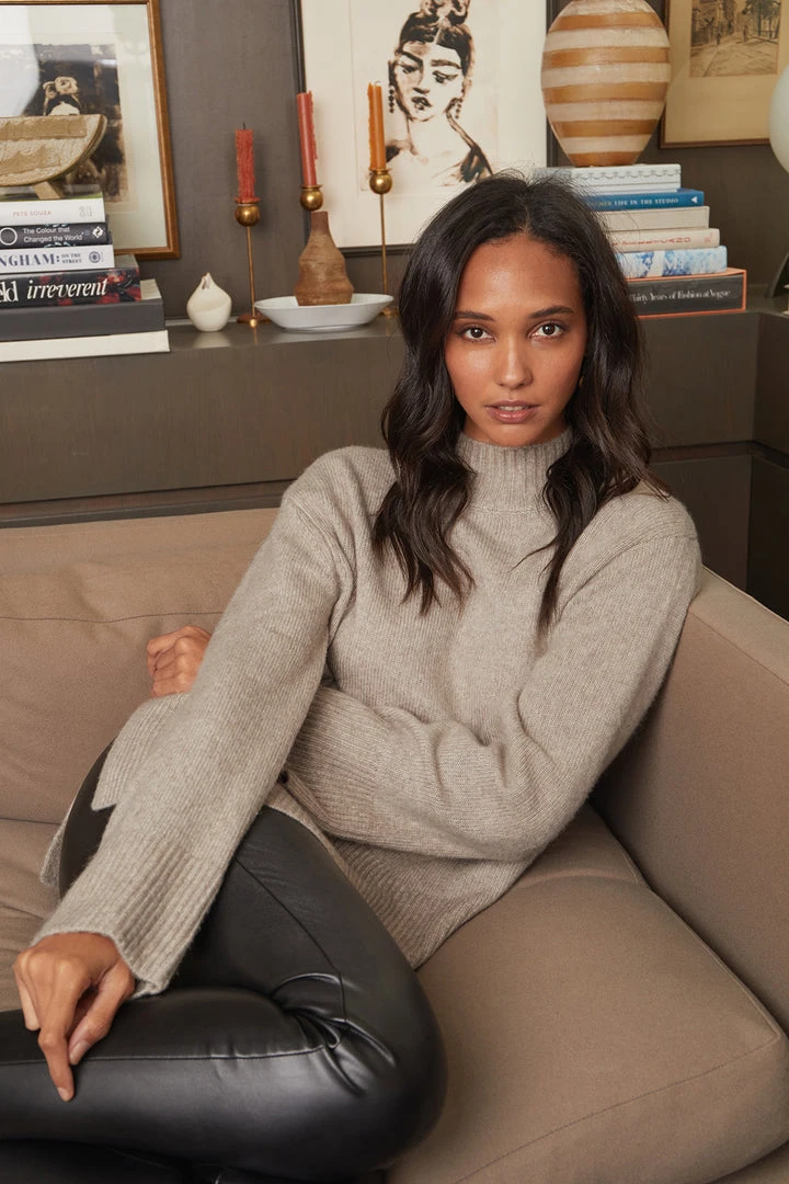 Velvet By Graham & Spencer Womens DANNY MOCK NECK SWEATER 2 Velvet By Graham & Spencer Womens DANNY MOCK NECK SWEATER