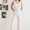 Velvet By Graham & Spencer KAROLINA HI RISE STRAIGHT LEG CUT OFF JEANS Womens