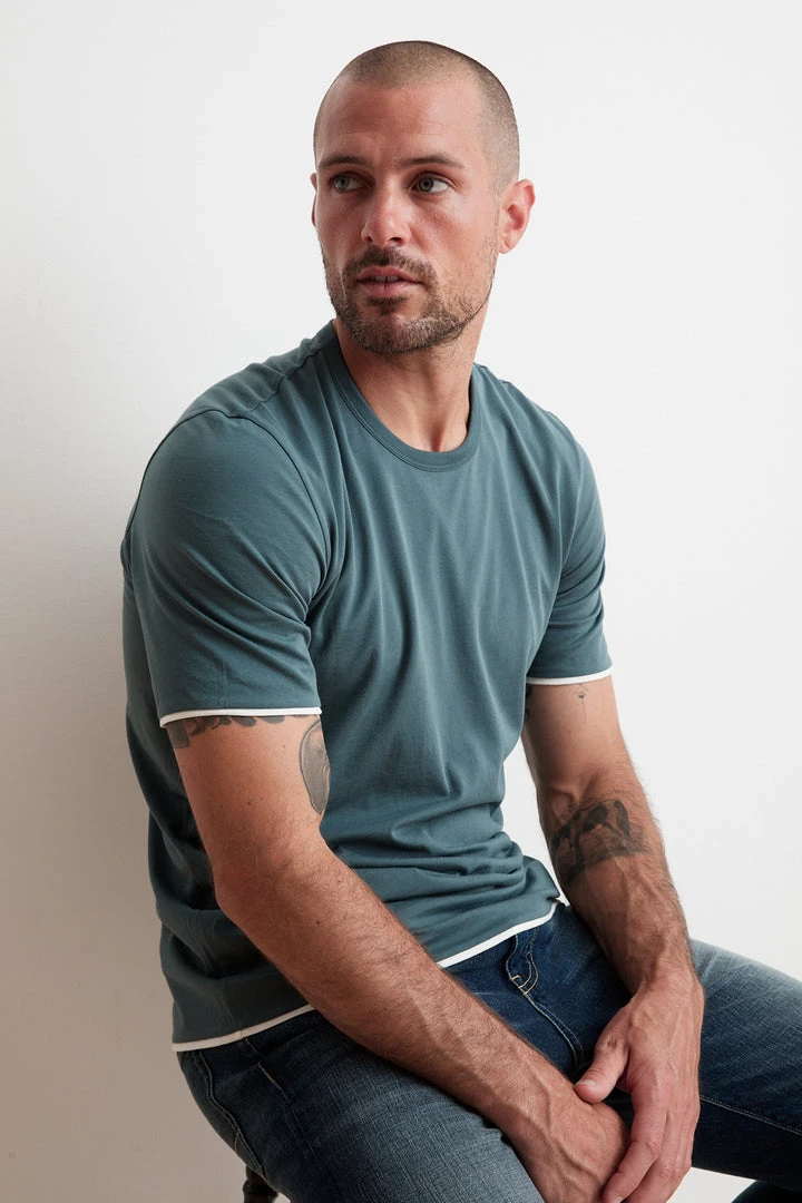 Velvet By Graham & Spencer ELIJAH REVERSIBLE DOUBLE LAYER TEE Mens 4 Velvet By Graham & Spencer ELIJAH REVERSIBLE DOUBLE LAYER TEE Mens