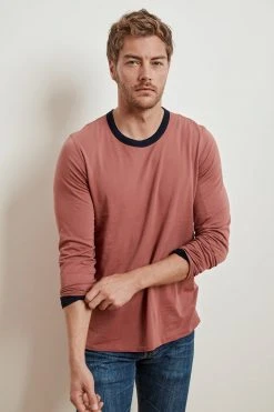 Velvet By Graham & Spencer Mens STEPHEN REVERSIBLE COTTON LONG SLEEVE TEE