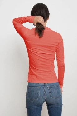 Velvet By Graham & Spencer Womens MERI WRAP FRONT FITTED TOP