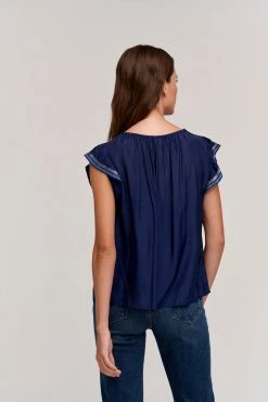 Velvet By Graham & Spencer MILAN CAP SLEEVE BLOUSE
