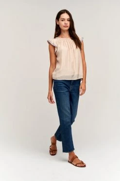 Velvet By Graham & Spencer MILAN CAP SLEEVE BLOUSE