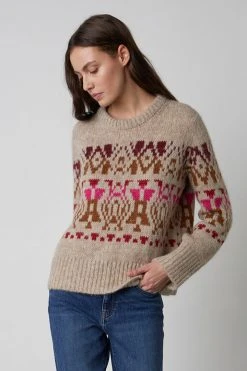 Velvet By Graham & Spencer CHEYENNE FAIR ISLE SWEATER Womens