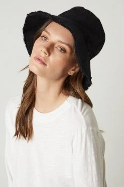 Velvet By Graham & Spencer FRINGED BUCKET HAT