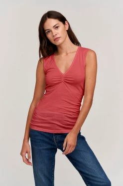 Velvet By Graham & Spencer Womens ALYSSA V-NECK TANK
