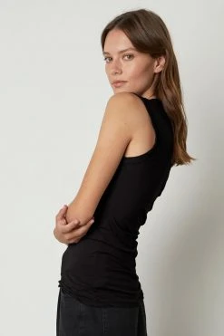 Velvet By Graham & Spencer ESTINA GAUZY WHISPER FITTED TANK TOP