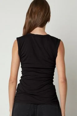 Velvet By Graham & Spencer ESTINA GAUZY WHISPER FITTED TANK TOP