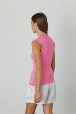 Velvet By Graham & Spencer ESTINA GAUZY WHISPER FITTED TANK TOP