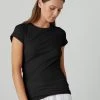 Velvet By Graham & Spencer Womens JEMMA GAUZY WHISPER FITTED CREW NECK TEE