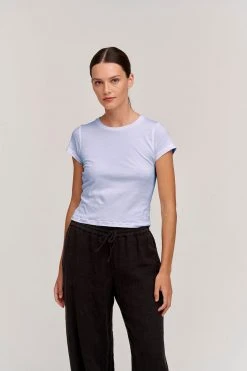 Velvet By Graham & Spencer NINA CROPPED CREW NECK TEE Womens