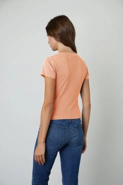 Velvet By Graham & Spencer NINA CROPPED CREW NECK TEE Womens