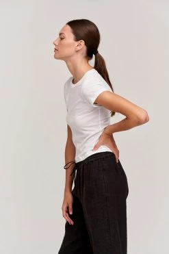 Velvet By Graham & Spencer NINA CROPPED CREW NECK TEE Womens