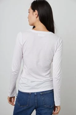 Velvet By Graham & Spencer ZOFINA GAUZY WHISPER FITTED CREW NECK TEE Womens