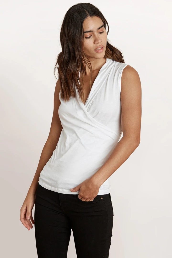 Velvet By Graham & Spencer ADELISE GAUZY WHISPER FITTED WRAP TANK Womens 3 Velvet By Graham & Spencer ADELISE GAUZY WHISPER FITTED WRAP TANK Womens