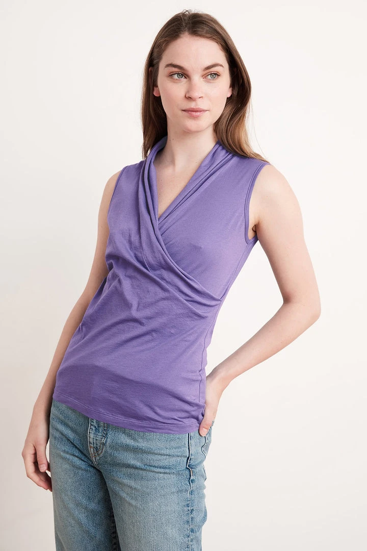Velvet By Graham & Spencer ADELISE GAUZY WHISPER FITTED WRAP TANK Womens 9 Velvet By Graham & Spencer ADELISE GAUZY WHISPER FITTED WRAP TANK Womens