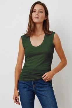 Velvet By Graham & Spencer ESTINA GAUZY WHISPER FITTED TANK TOP