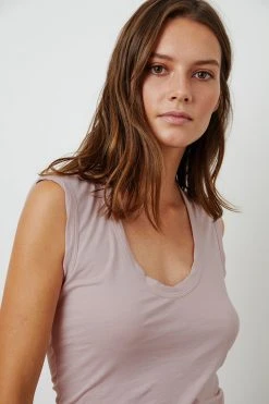 Velvet By Graham & Spencer ESTINA GAUZY WHISPER FITTED TANK TOP