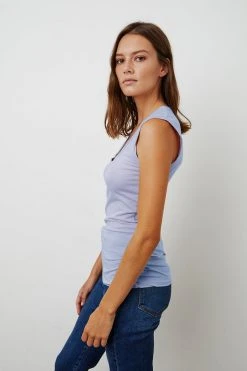 Velvet By Graham & Spencer ESTINA GAUZY WHISPER FITTED TANK TOP