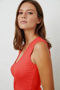 Velvet By Graham & Spencer ESTINA GAUZY WHISPER FITTED TANK TOP