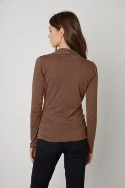 Velvet By Graham & Spencer MERI WRAP FRONT FITTED TOP