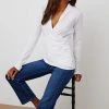 Velvet By Graham & Spencer MERI WRAP FRONT FITTED TOP Womens