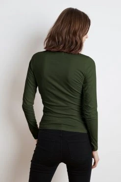 Velvet By Graham & Spencer Womens MERI WRAP FRONT FITTED TOP