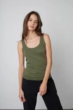 Velvet By Graham & Spencer MOSSY GAUZY WHISPER FITTED TANK