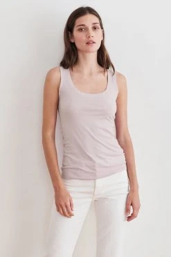 Velvet By Graham & Spencer MOSSY GAUZY WHISPER FITTED TANK