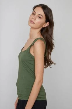 Velvet By Graham & Spencer MOSSY GAUZY WHISPER FITTED TANK