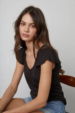 Velvet By Graham & Spencer RASHIDA SCOOP NECK TEE Womens