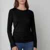 Velvet By Graham & Spencer ZOFINA GAUZY WHISPER FITTED CREW NECK TEE Womens