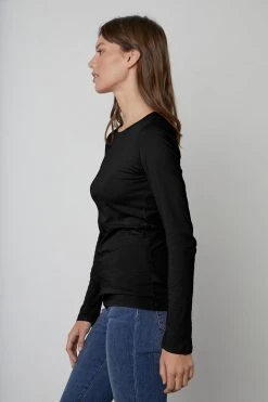 Velvet By Graham & Spencer ZOFINA GAUZY WHISPER FITTED CREW NECK TEE Womens