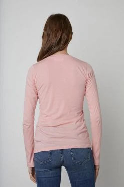 Velvet By Graham & Spencer ZOFINA GAUZY WHISPER FITTED CREW NECK TEE