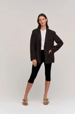 Velvet By Graham & Spencer Womens CASSIE HEAVY LINEN BLAZER