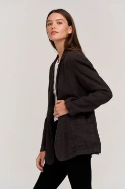 Velvet By Graham & Spencer Womens CASSIE HEAVY LINEN BLAZER